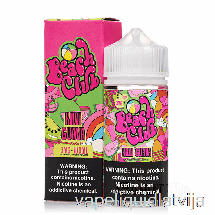 Kivi Gvajava - Pludmales Klubs - 100ml 0mg Vape šķidrums